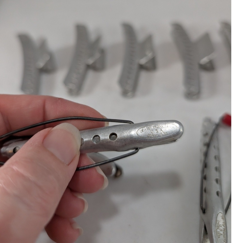 Vintage Tip-Top Products Aluminum Hair Wave Clips and Sectioning Clips 12pc Set - Picture 5 of 5